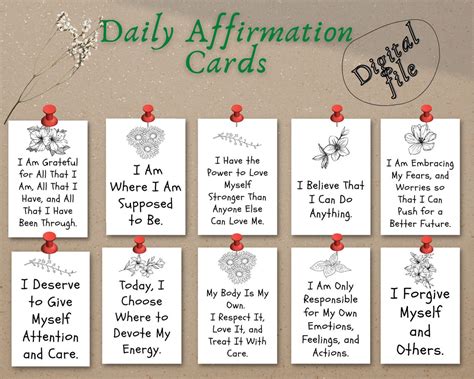 Daily Affirmation Cards Positive Affirmation Cards Etsy