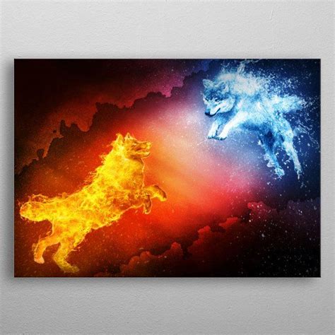 Fire Vs Water Wolf By Groltard Metal Posters Displate Fire Vs