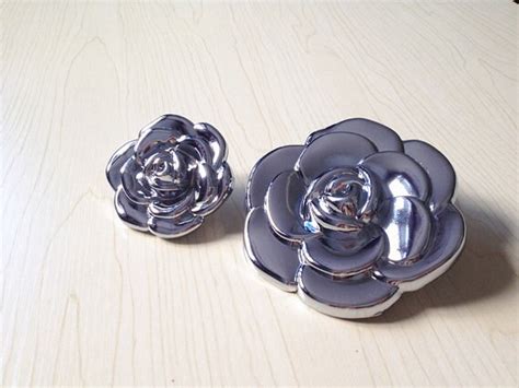 Rose Flower Dresser Knobs Pulls Mirror Look Drawer Hardware Door Knobs