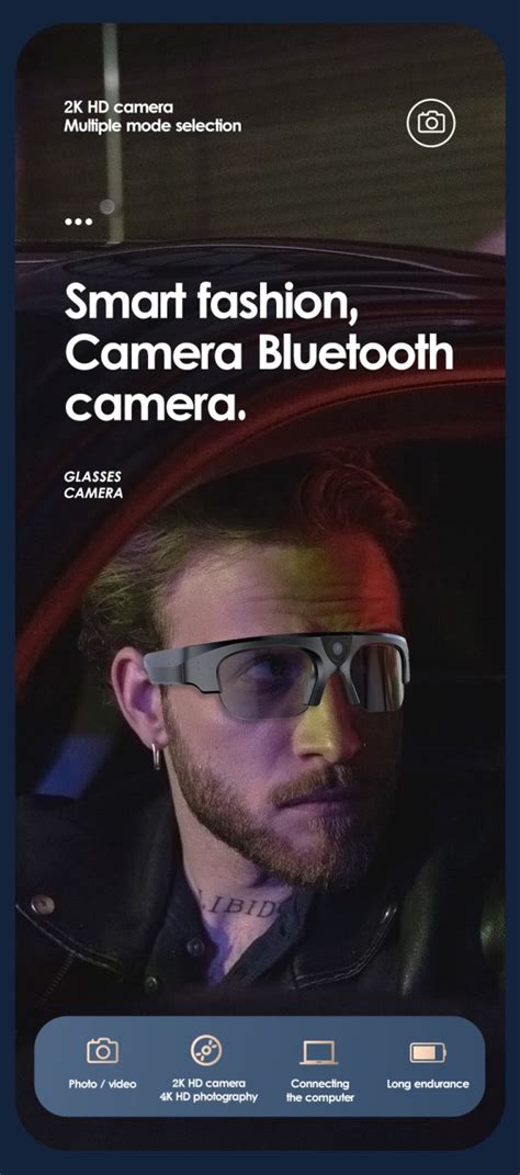 Bluetooth Spy Glasses Camera 4k Video Recording Sunglasses