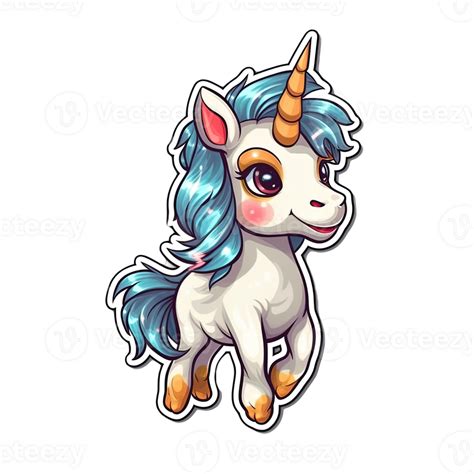 Cute Cartoon Unicorn Sticker 24487760 Png