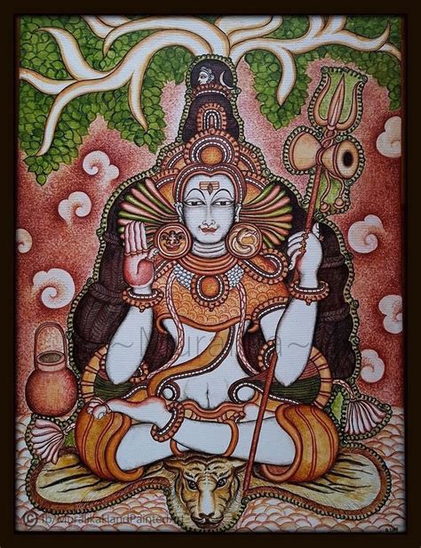 Lord Shiva Kerala Mural Styleacrylic On Canvas Keralamural Shiva