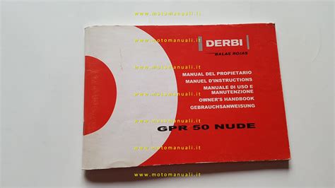 Derbi GPR 50 Nude 2004 Manuale Uso Manutenzione Libretto Originale