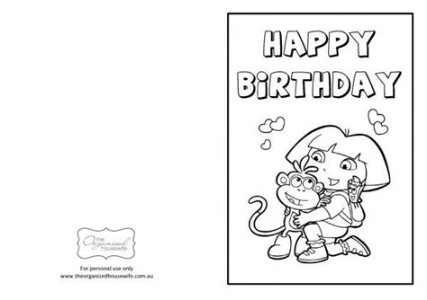 Birthday card for men and women, funny birthday card, single 4.25 x 5.5 greeting card with envelope, blank inside, here's to another year of questionable decisions by modern wit 4.9 out of 5 stars 15 $5.99 $ 5. Dora The Explorer birthday card Printable | Happy birthday coloring pages, Birthday coloring ...