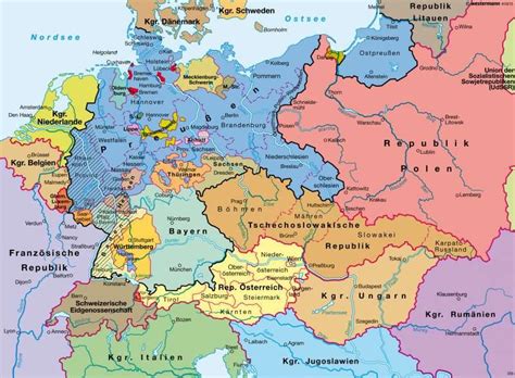 Deutlich farbig voneinander abgesetzt sind die 16 bundesländer, aus denen sich das 357.376 km² große land mit. 1933 Deutschland Karte : Deutschland 1871 1918 Genwiki ...