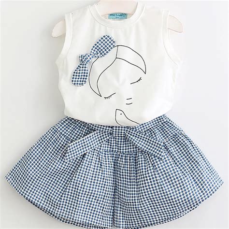 2018 New Baby Mm Clothes Clothing Set The New Girls Denim Vest White