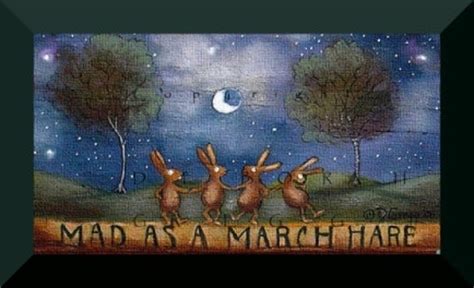 Mad As A March Hare A Tiny Rabbit March Moon Print From The