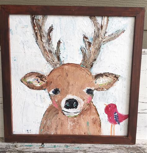 Idea By Carla Mcgee On Art For Kids Bird Art Deer Painting