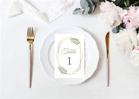 Table Numbers 5x7 And 4x6 1 25 Instant Download Printable Etsy