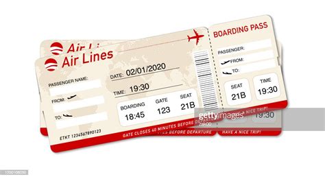 Airplane Ticket Boarding Pass Ticket Template High Res Vector Graphic