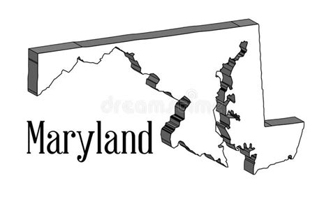 Mapa 3d Del Estado De Maryland Ilustración Del Vector Ilustración De