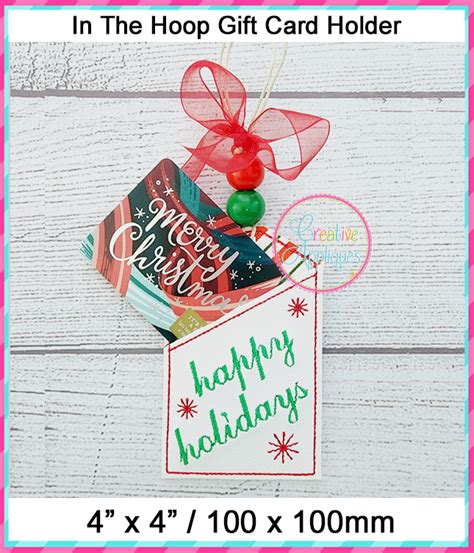 In The Hoop Gift Card Holder Happy Holidays Design Creative Appliques