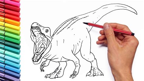 How To Draw Jurassic World New Dinosaur Baryonyx Dinosaurs Color