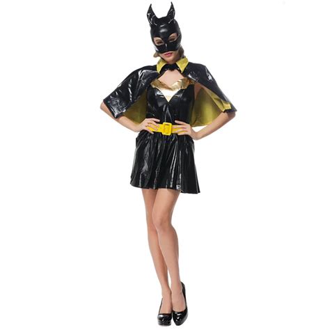 Vashejiang Amazing Batman Costume Adult Women Sexy Black Superhero Fantasias Fancy Cosplay
