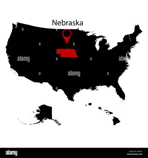 Map Of The Us State Of Nebraska Stock Vector Image And Art Alamy