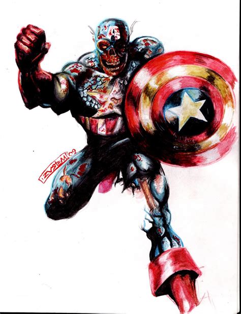 Captain America Marvel Zombie By Rv5t3m On Deviantart