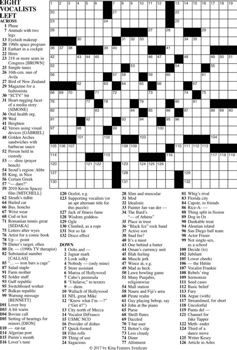 Printable Premier Sunday Crossword