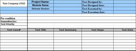 Sample Test Case Template In Excel Format Soclasopa