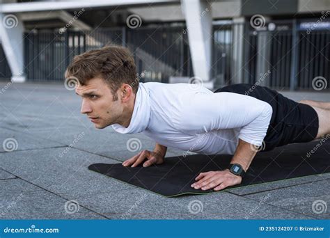 Adult Sportsman Doing Push Or Press Ups Stock Image Image Of Push