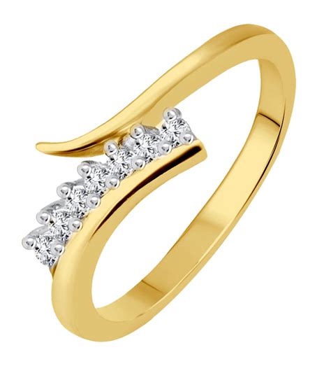 Buy Vidhi Jewels Gold Plated Curved Diamond Alloy Brass Finger Ring For