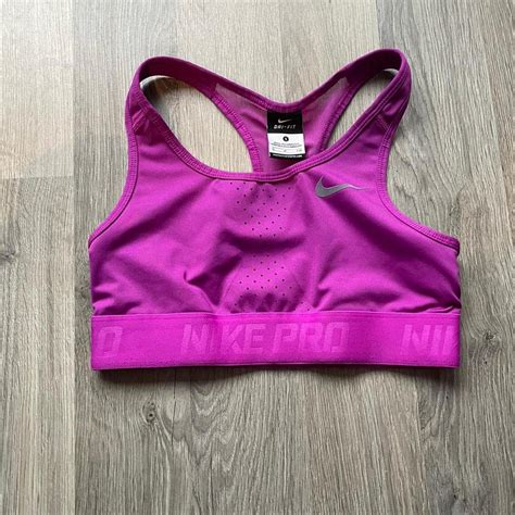 Nike Pro Pink Cropped Gym Top Size S Great Condition X Depop