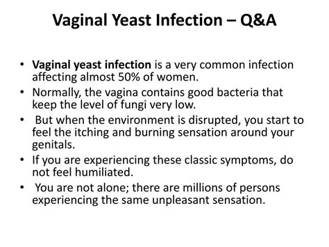 Ppt Vaginal Yeast Infection Qanda Powerpoint Presentation Free Download Id 7294257