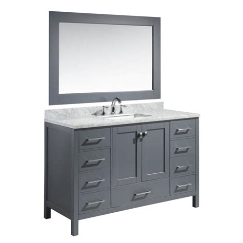 54 inch traditional double bathroom vanity with a baltic brown granite counter top uvsr0201bb54. Design Element London 54-in Gray Single Sink Bathroom ...