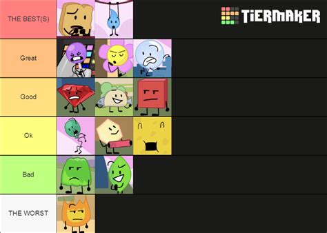Bfb Final 14 Tier List Please Respect My Opinion Battlefordreamisland