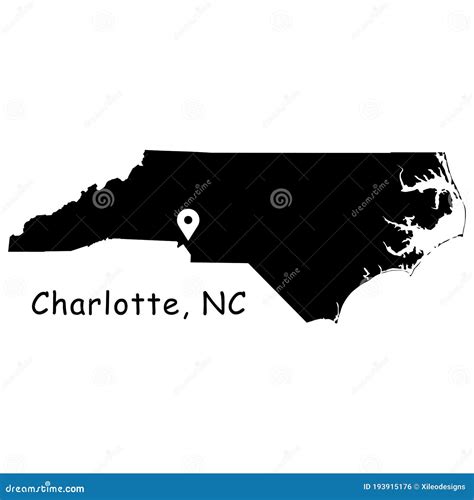 Charlotte On North Carolina State Map Detailed Nc State Map With