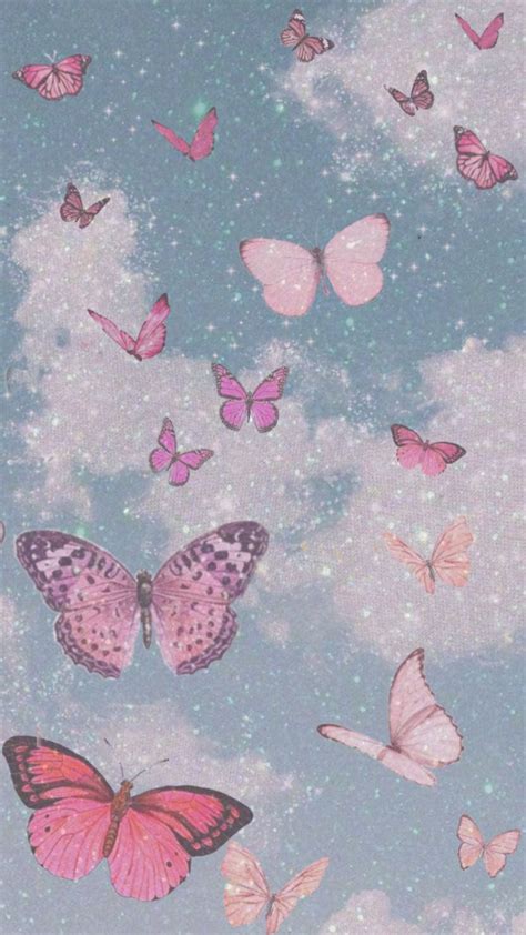 Lock Screen Butterfly Wallpaper Pink Aesthetic Butterfly Download