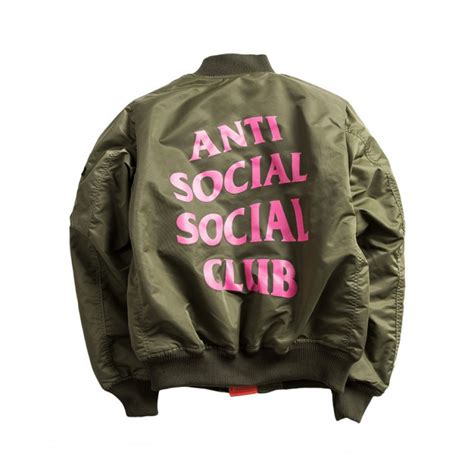 Anti Social Social Club Assc Sleeve Ma 1 Jacket Green
