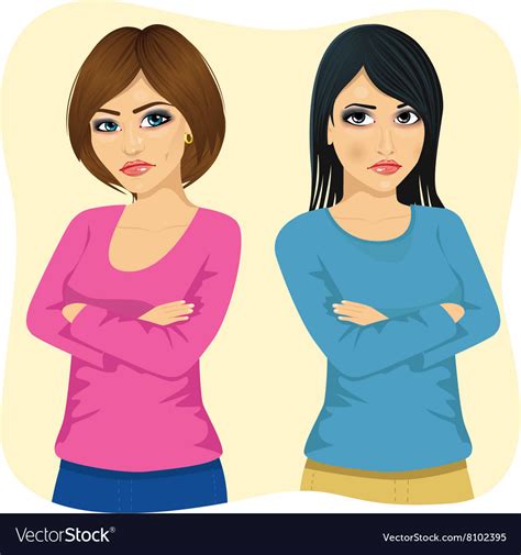Two Angry Women Looking At Each Other Royalty Free Vector