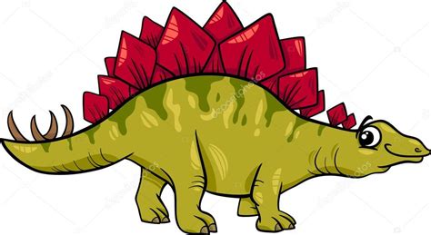 Stegosaurus Dinosaur Cartoon Illustration Vector Image By Izakowski