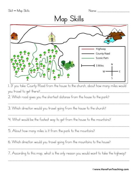 Parts Of A Map Worksheets