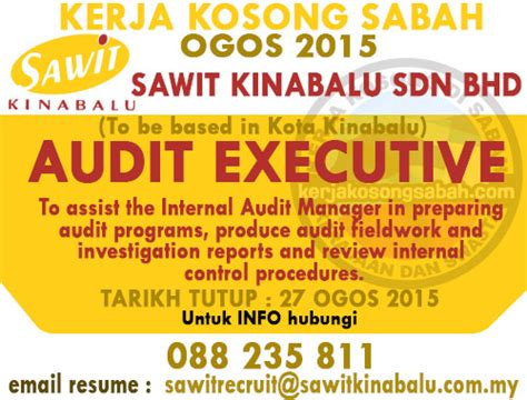 Stocks owned by sawit kinabalu sdn. Kerja Kosong Audit Executive | Sawit Kinabalu - Ogos 2015 ...