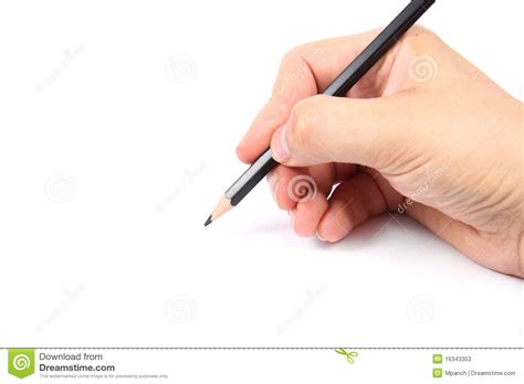 Hand Holding A Black Pencil Stock Image Image Of Artist Macro 16343353