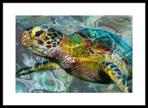 Tropical Sea Turtle Framed Print By Jack Zulli Framed Prints