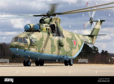 Mil Mi 26 Transport Helicopter Of Russian Air Force Taxiing Stock Photo