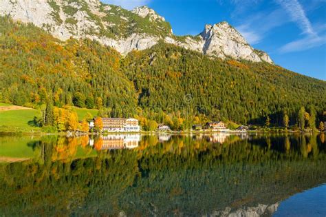 View On Hintersee Lake During Autumn Berchtesgaden Bavaria Germany