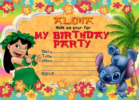 Lilo And Stitch Invitation Template Best Of Birthday Party Invitations