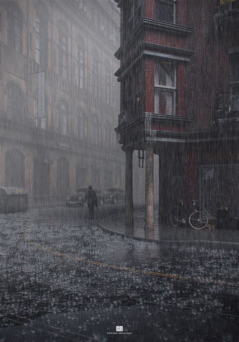 Street In Rain Iwallpaper