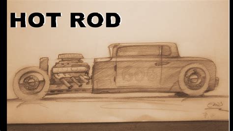 How To Draw A Hot Rod Side View Youtube