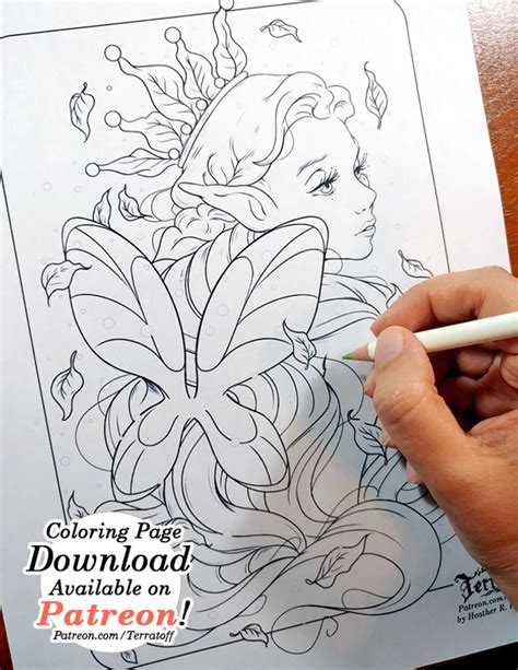 Coloring Page Reward The Seelie Strawberry Fae Heather R Hitchman