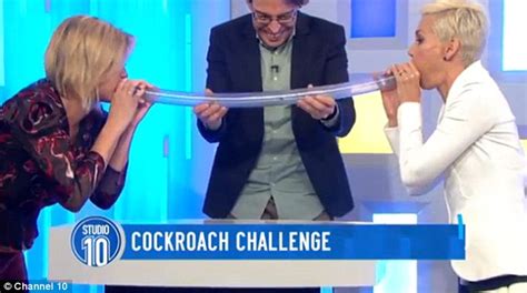 Sarah Harris And Jessica Rowe Take Part In Cockroach Challengewith