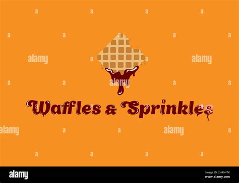 Waffles And Sprinkles Logo Tasty Belgian Waffle Logo Design Vector