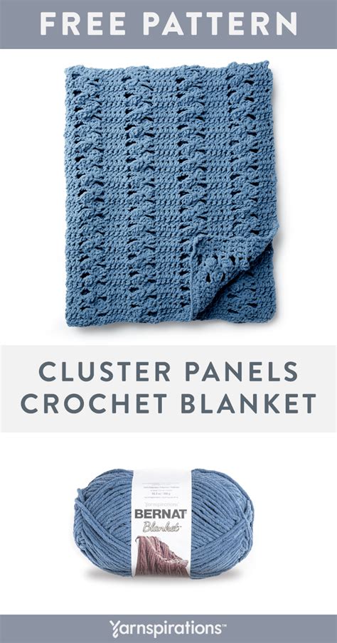Cluster Panels Blanket Free Crochet Pattern Yarnspirations Bernat