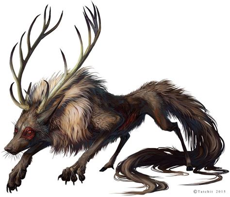 An Animal With Horns And Long Hair On Its Back Legs