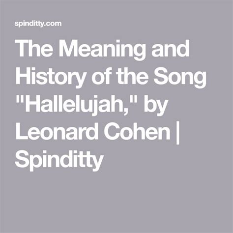 He included it on his 1994 debut album grace, but the song didn't gain widespread attention until after. The Meaning and History of the Song "Hallelujah," by Leonard Cohen | Leonard cohen hallelujah ...