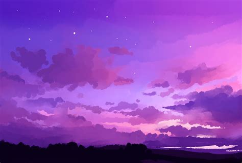 Pink And Purple Sky Anime Wallpapers Wallpaper Cave