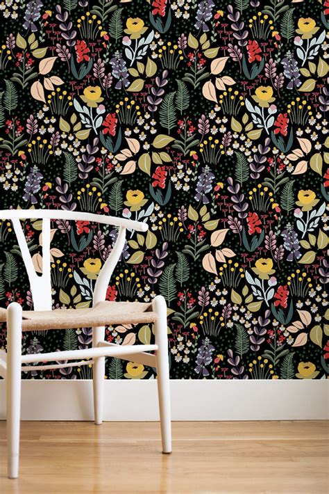 Mountain Meadow Removable Wallpaper Black This Little Street